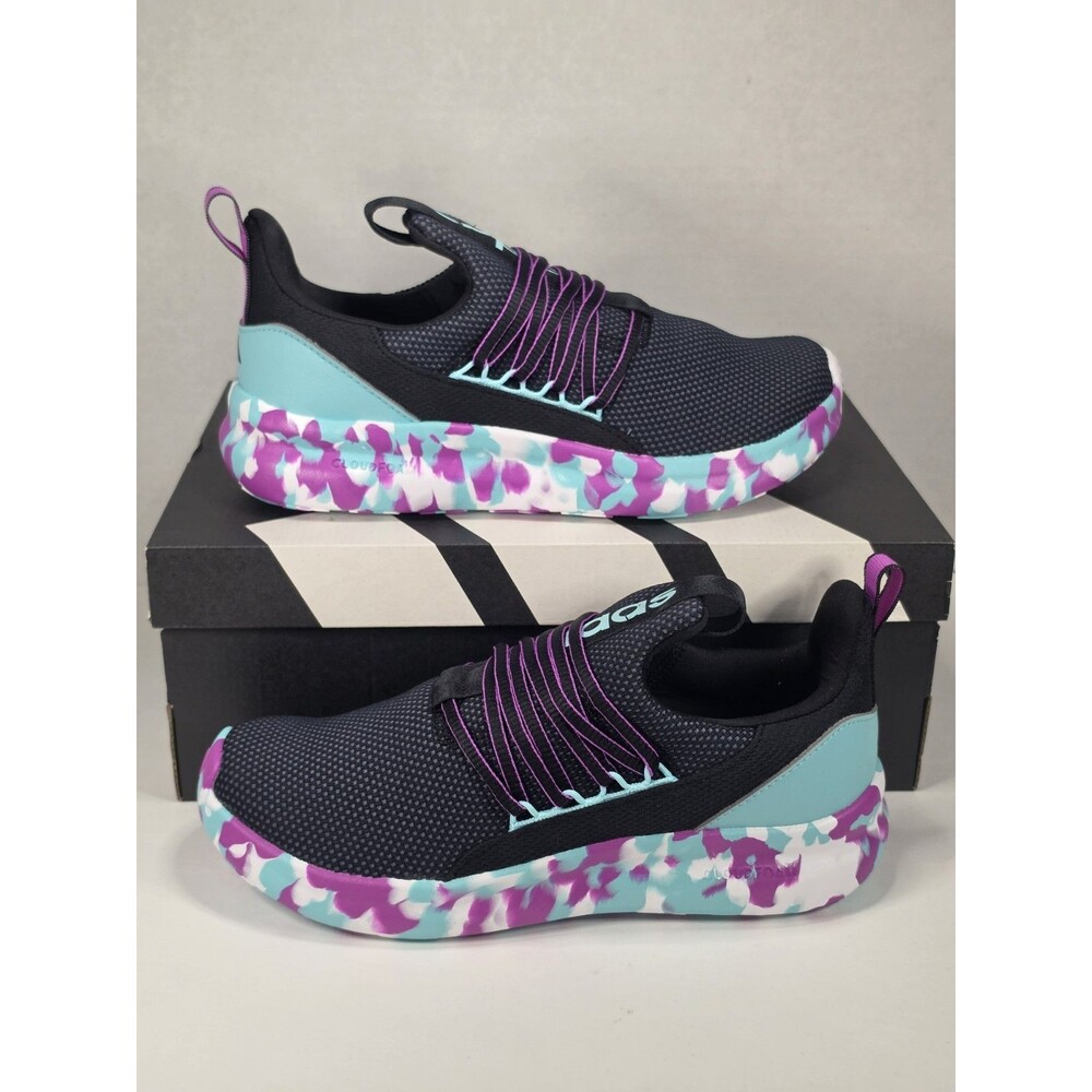 Adidas Lite Racer Adapt 7.0 K Kids Shoes Black Mint Purple JS2291 Size 7